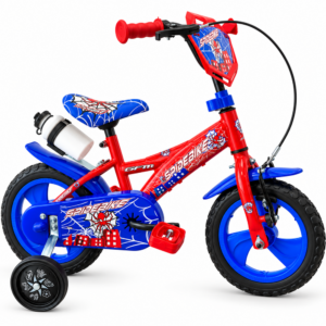 GFM BIKE Bicicletta bambini Spidebike 12 pollici Rosso con stabilizzatori | Da 2 a 5 anni, 85-100 cm