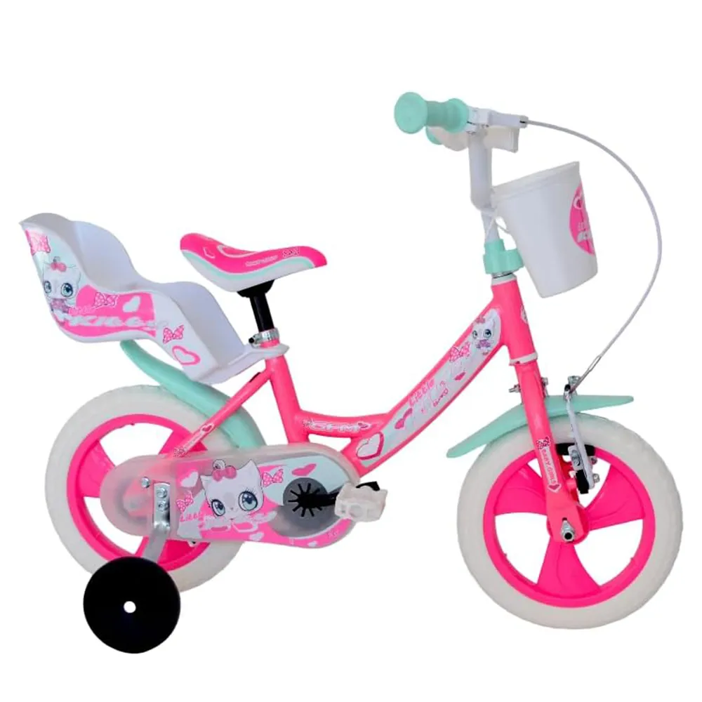 Bicicletta bambina Kitty 12 pollici Rosa con stabilizzatori-1