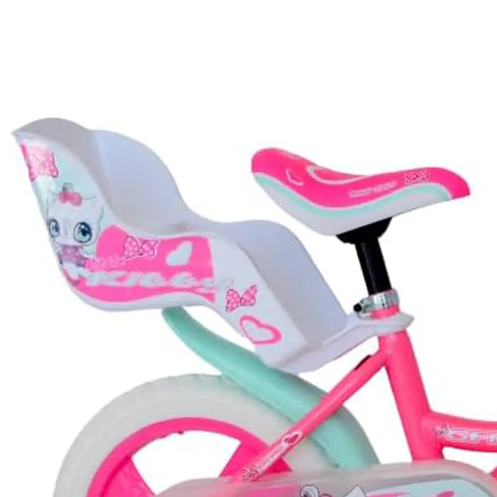 Bicicletta bambina Kitty 12 pollici Rosa con stabilizzatori-2