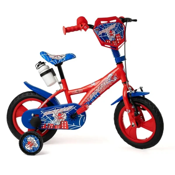 GFM BIKE Bicicletta bambini Spidebike 12 pollici Rosso con stabilizzatori | Da 2 a 5 anni, 85-100 cm