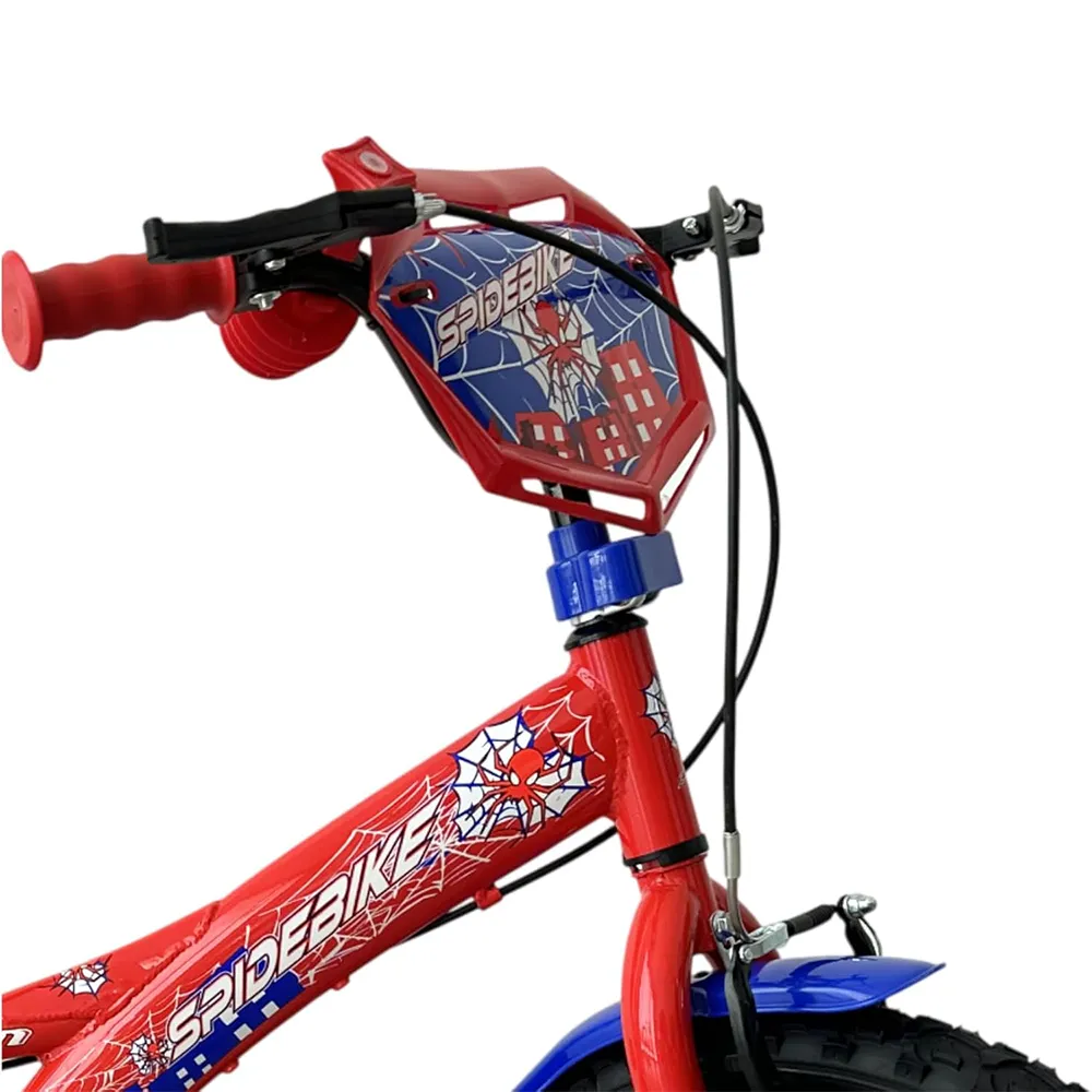 GFM BIKE Bicicletta bambini Spidebike 16 pollici Rosso con stabilizzatori da 4 a 6 anni 105-120cm-2