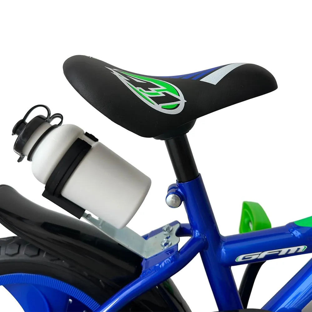 gfm bike bici racing bicicletta bambino 12 pollici blu con stabilizzatori 2-4 anni 85-100 cm-6