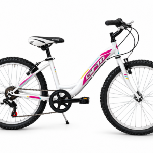 Bicicletta GFM BIKE Stark 24 pollici bianca e fucsia, vista laterale