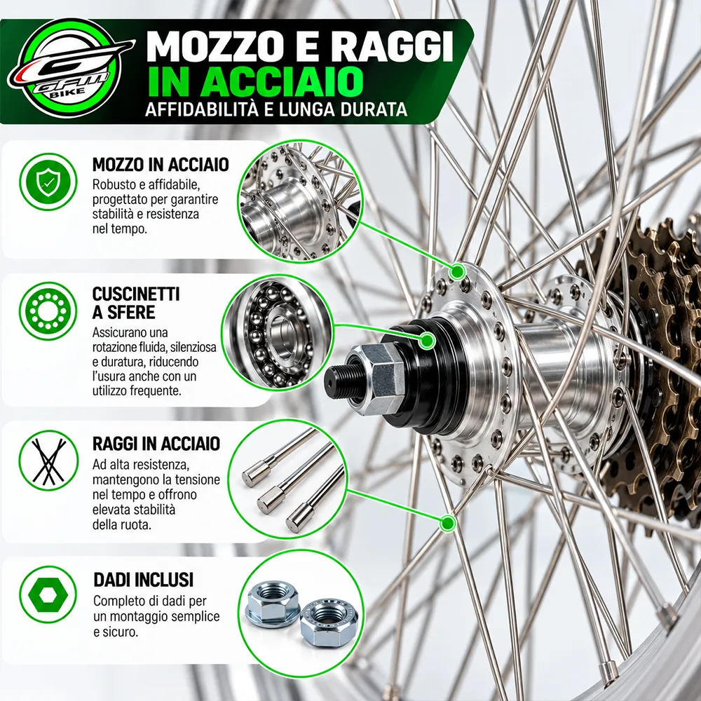 Ruota Posteriore Bici 28” 700C con Ruota Libera 7 Velocità-gallery3